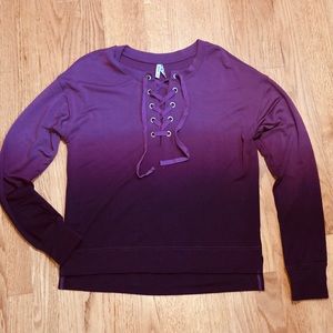 Ombré tie in front long sleeve